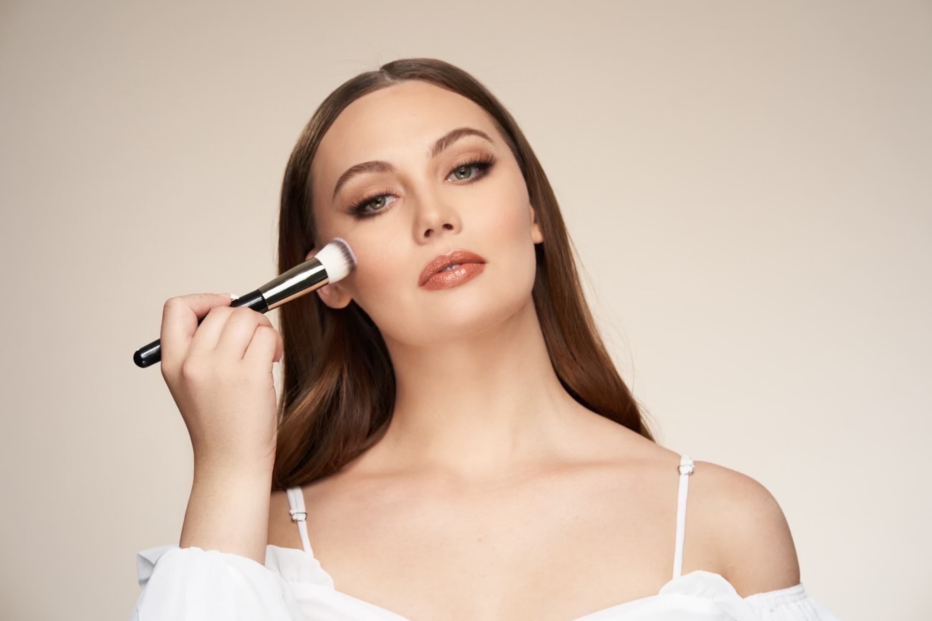 Professional makeup application with Kera Cole brush